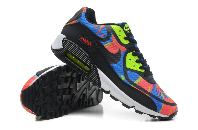 New Men'S Nike Air Max Black/Blue/Gary/Orangered/Greenyellow